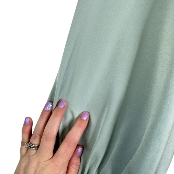 NWT ELOQUII Plus Size 22 Blue Green Pastel Satin Maxi Dress Semi-Formal Holiday - Picture 13 of 14